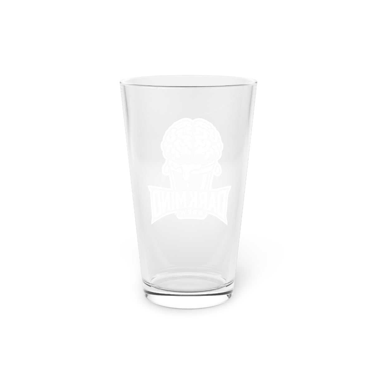 DarkMind Brew 16oz Pint Glass — Brain Logo Beer Glass
