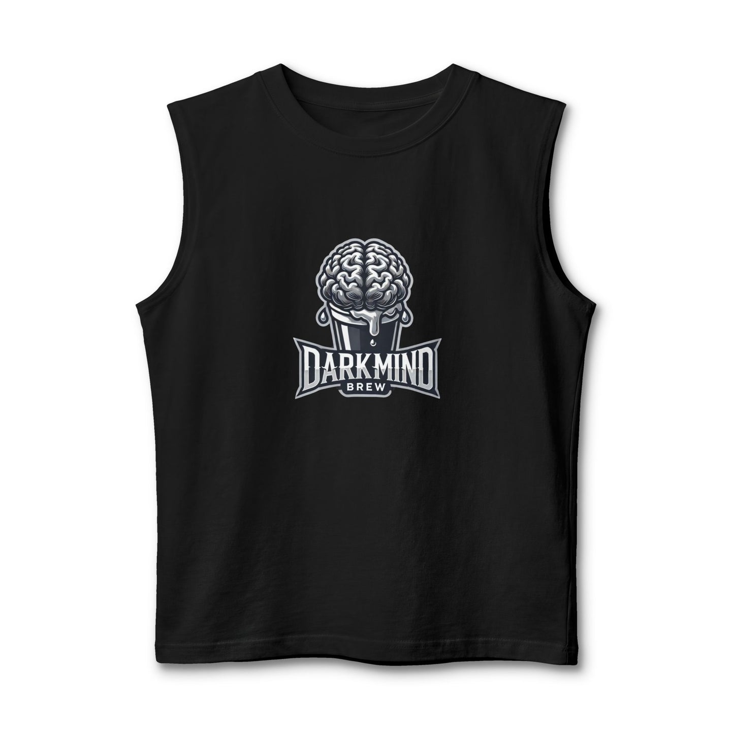 DarkMind Brew Muscle Tank — Brain Logo Graphic Tank Top