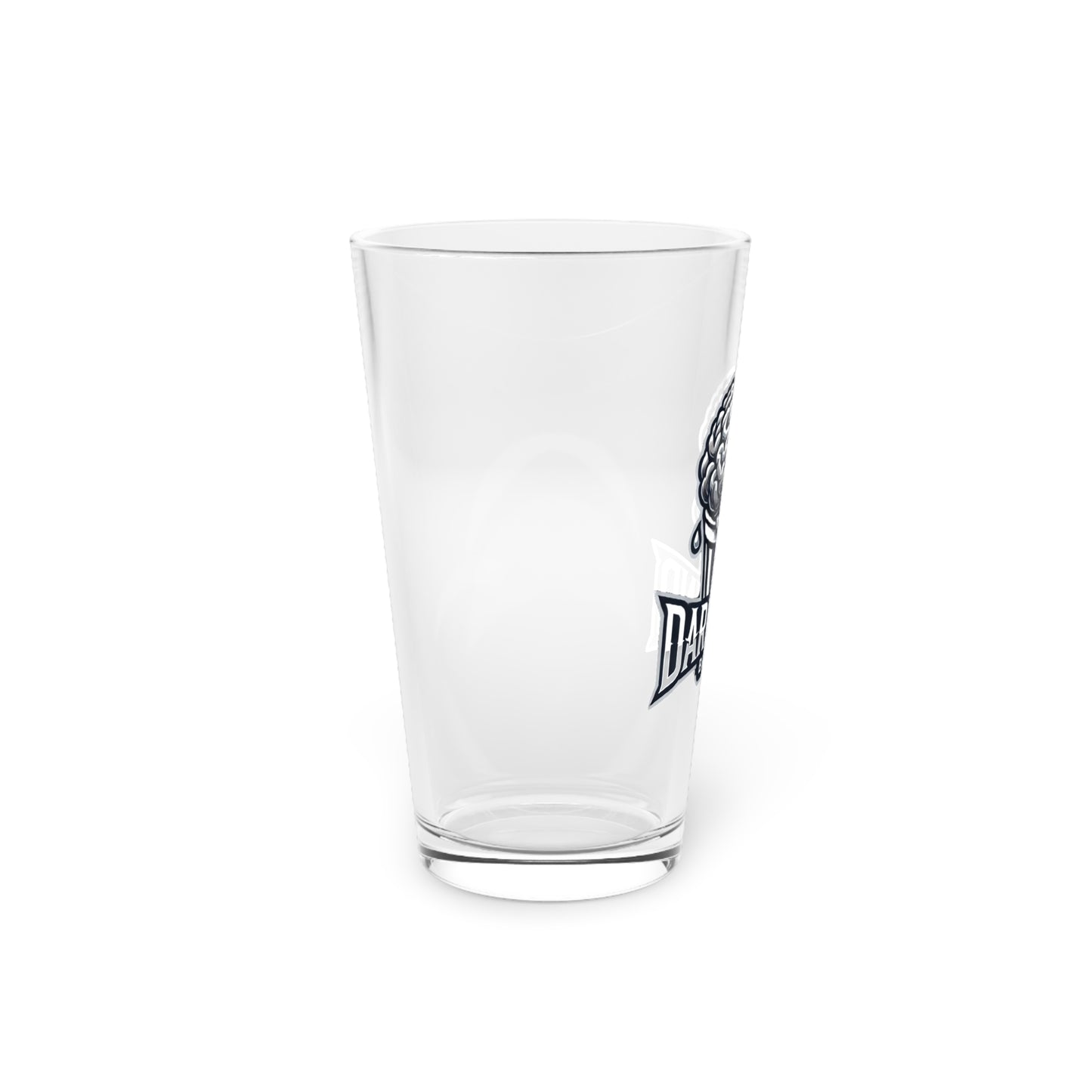 DarkMind Brew 16oz Pint Glass — Brain Logo Beer Glass