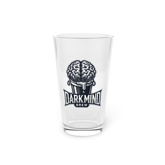 DarkMind Brew 16oz Pint Glass — Brain Logo Beer Glass